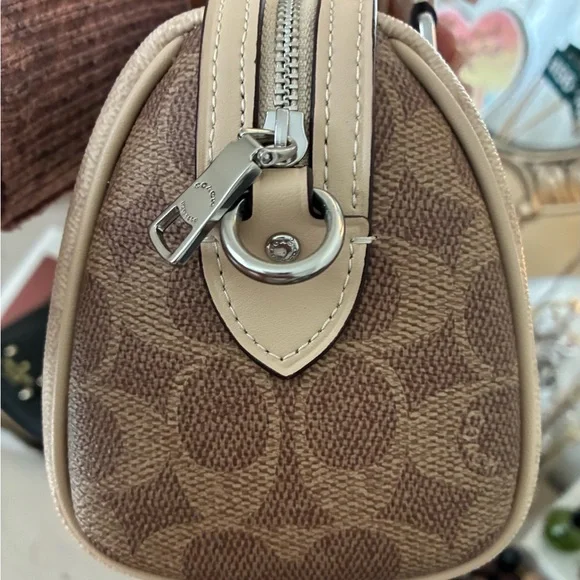Coach Tan and Brown Signature Satchel MINI - Picture 11 of 15
